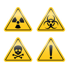 A vector set of warning tapes and signs. Abstract warning lines and signs for construction sites, police, and traffic accidents. Elements of the warning tape collection for your design.