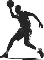 Black and White Basketball Player Silhouette