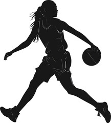 Black and White Basketball Player Silhouette