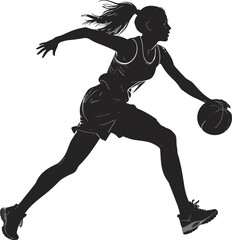 Black and White Basketball Player Silhouette