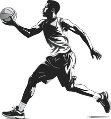 Black and White Basketball Player Silhouette