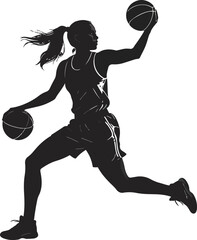 Black and White Basketball Player Silhouette