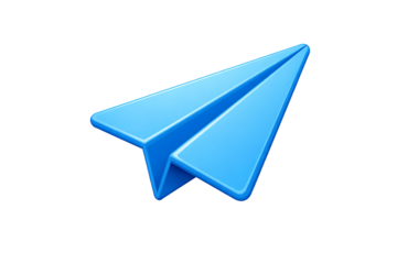 3d paper plane icon symbol of message communication and sending email or telegram flying through the air isolated on transparent background