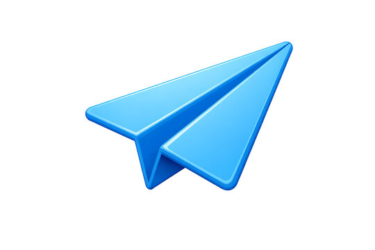3d paper plane icon symbol of message communication and sending email or telegram flying through the air isolated on transparent background