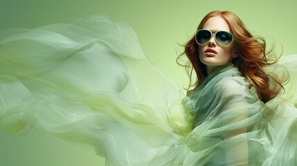 Expressionism Style Landscape Focus Wide shot of the lush inner landscape with the model