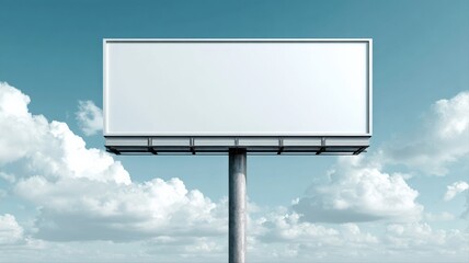 Fototapeta premium Blank Billboard Against a Sky Backdrop: Mockup Template for Advertising Campaigns and Outdoor Marketing