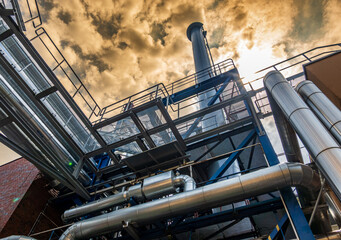 modern industry chimney in austria