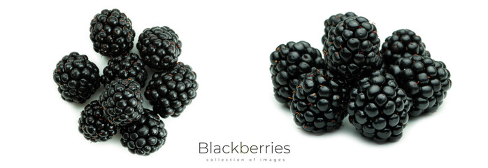 Fresh blackberries on a white background. High quality photo