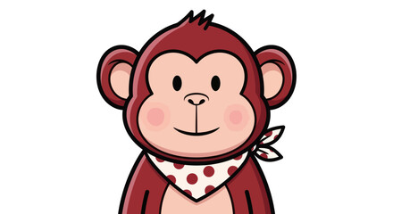 Obraz premium Cartoon monkey character illustration