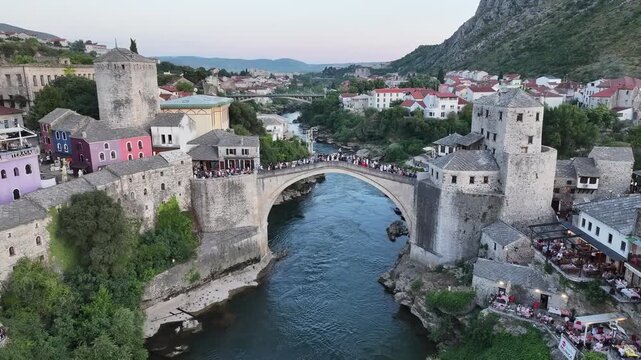 Historic Stari Most bridge in Mostar