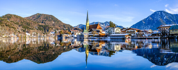 famous landscape at the tegernsee lake - bavaria