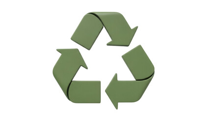 Green recycling symbol PNG isolated on transparent background, eco-friendly icon for environmental awareness and sustainable practices