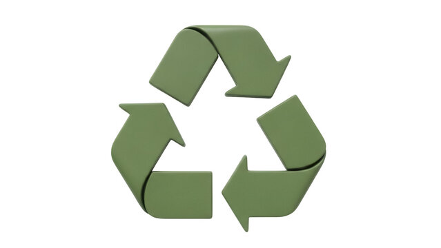 Green recycling symbol PNG isolated on transparent background, eco-friendly icon for environmental awareness and sustainable practices