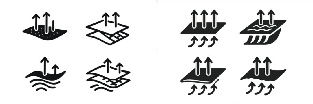 Vector illustrations of airflow concepts and fluid dynamics