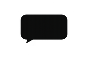 Blank black speech bubble icon symbolizing communication, messaging, and chat on transparent background