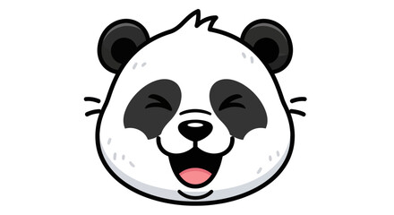 Obraz premium Adorable Cartoon Panda Face with Joyful Expression.