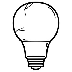 Obraz premium doodle broken LED lamp illustration hand drawn outline vector