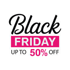 Obraz premium Black Friday shopping sale discount offer up to fifty percent off icon