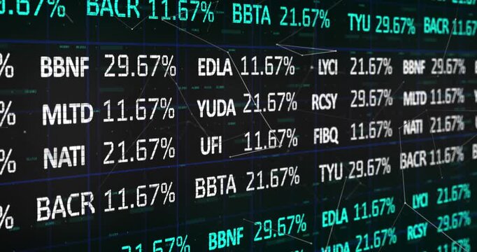 The global economy stock market concept is a digital composition of white and blue stock market data