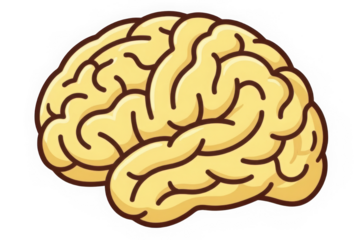Cartoon Human Brain Icon – Creative Thinking, Intelligence & Education Concept Illustration