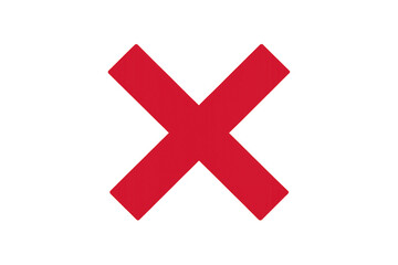 Fototapeta premium Red x mark symbolizing refusal, denial, or a negative outcome. Concept of stopping, terminating, or failing
