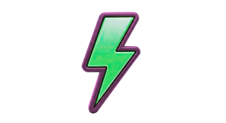 Green lightning bolt icon with black outline