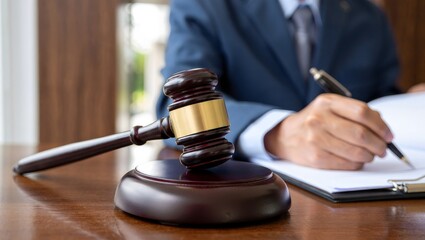 Judge's Gavel and Legal Documents - Justice and Law Concept