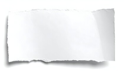 Obraz premium Torn white paper scrap with jagged edges and a slight curl
