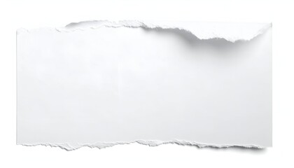Obraz premium Torn piece of white paper with jagged edges casting shadows