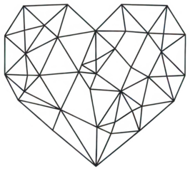 Valentine Abstract polygonal wireframe heart structure minimalist design element symbolizing love passion and modern geometry graphic representation