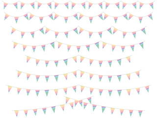 ガーランド三角ひも、曲線、ライン、20虹淡