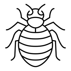 bed bug line icon with editable stroke
