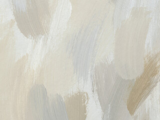 Obraz premium Neutral background with paint brush strokes. Abstract art texture in muted colors. Modern textured acrylic template. Hand drawn painting on canvas. Fragment of contemporary artwork