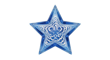 Obraz premium Blue Glass Star with White Swirls