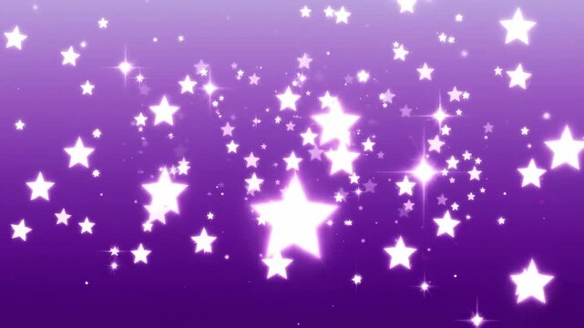 Enchanting Starfall - A Whimsical Journey Through a Purple Galaxy of Sparkling Stars.