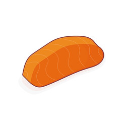 Raw Salmon Fillet cartoon cute