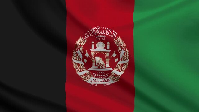 Afghanistan flag waving looping footage Full 4K (3840 x 2160) Realistic Afghanistan Flag Looping background. Looping Closeup Full 4K (3840 x 2160) footage. Afghanistan country flags.  August 19