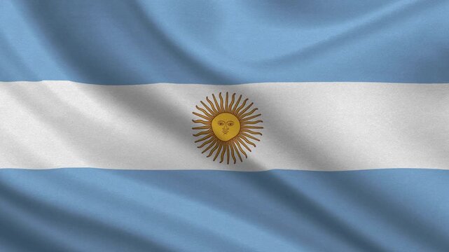 Argentina flag waving looping footage Full 4K (3840 x 2160) Realistic Argentina Flag Looping background. Looping Closeup Full 4K (3840 x 2160) footage. Argentina country flags. July 9th