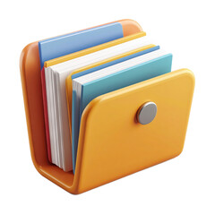 Yellow Document Holder with Files Inside.