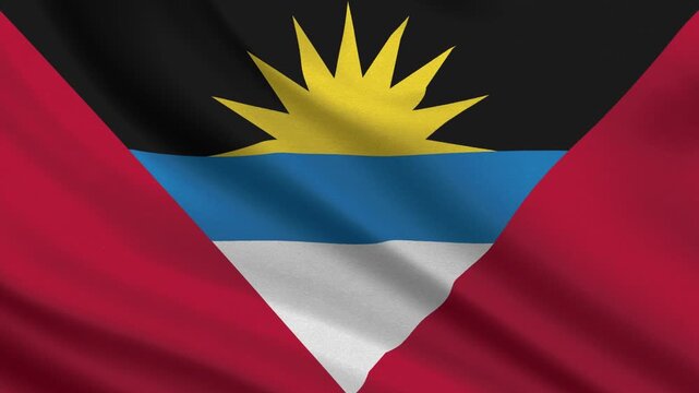 Antigua and Barbuda flag waving looping footage Full 4K (3840 x 2160) footage. Antigua and Barbuda country flags. November 1
