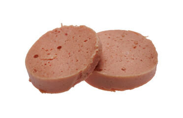 A slices of liver pate isolated on a transparent background