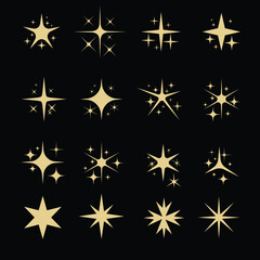 set of golden stars