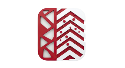 Abstract Red and White Geometric Design with Dots and Stripes