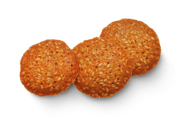 Sesame seed cookies isolated on transparent background