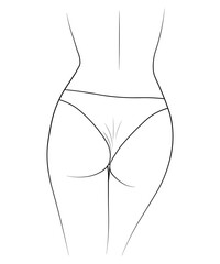 woman in a swimsuit, bikini panties, butt