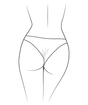 woman in a swimsuit, bikini panties, butt