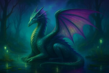 Drache in magischer Umgebung