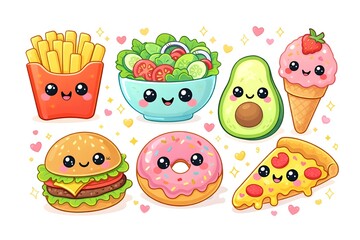 set of funny cartoon animals