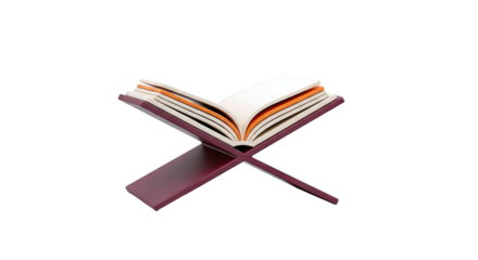 Open book on a burgundy stand