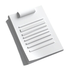 White Paper with Lines and Rolled Edge.